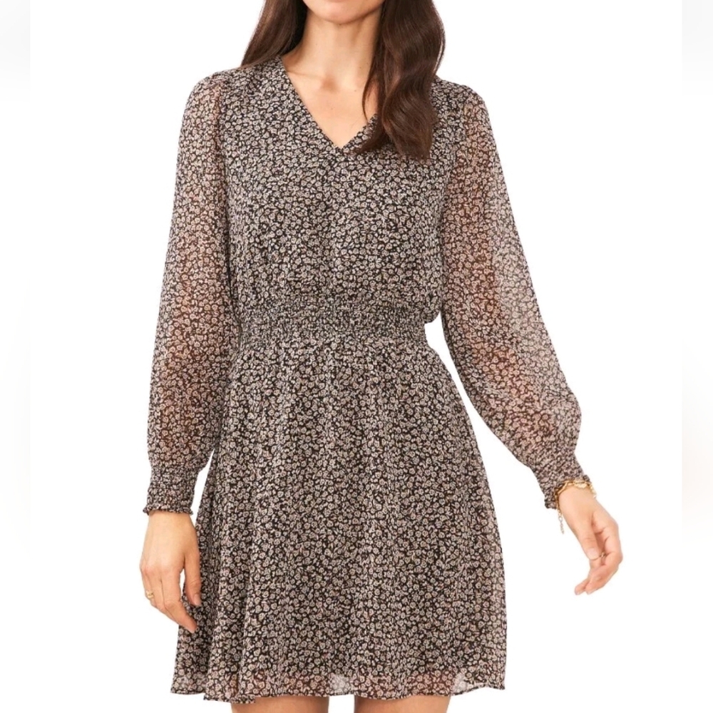 NWOT MSK | $138 Smocked Long Sleeve Dress - Picture 3 of 4